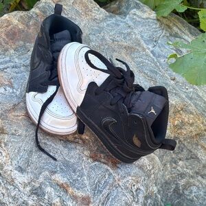 Jordan Kids Black and White Sneakers